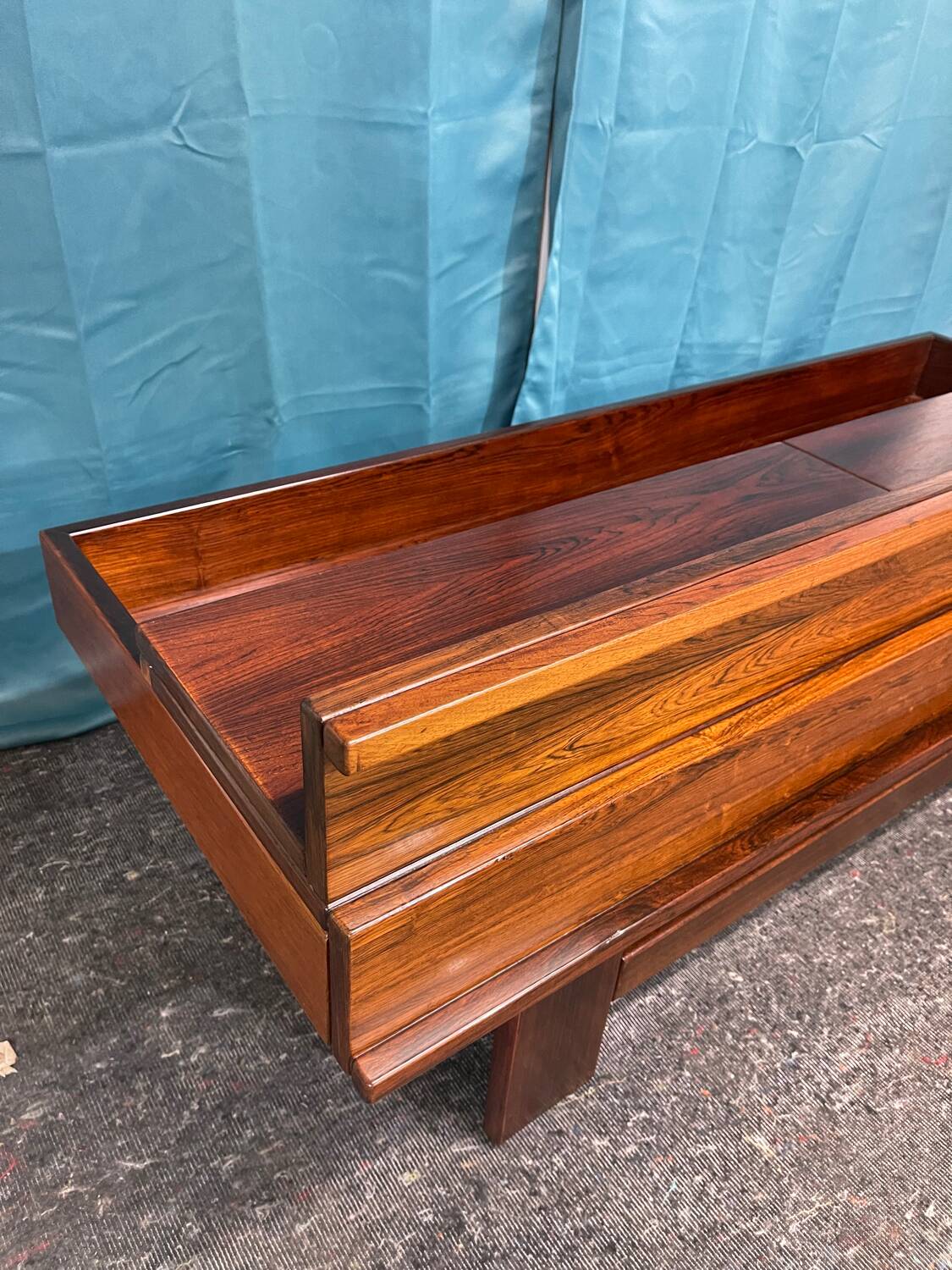 Michelucci Giovanni coffee table, Italian design, rosewood