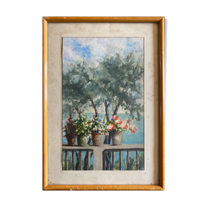 tableau signé Matilde - terrasse