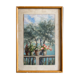 Painting signed Matilde Ascher "Terrace in Bonassola"