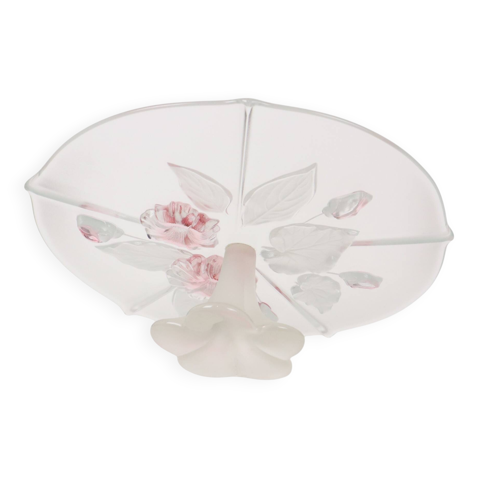 Vintage Glass Cake Stand Cake Plateau Flowers Mikasa Calypso