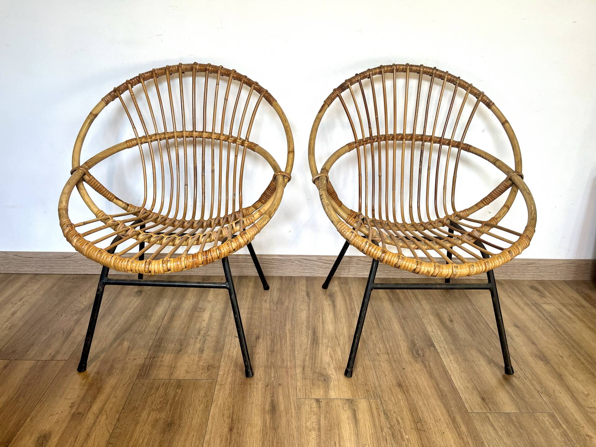 Rattan armchairs