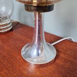 Amber Glass Table Lamp, Space Age Style, 1970s