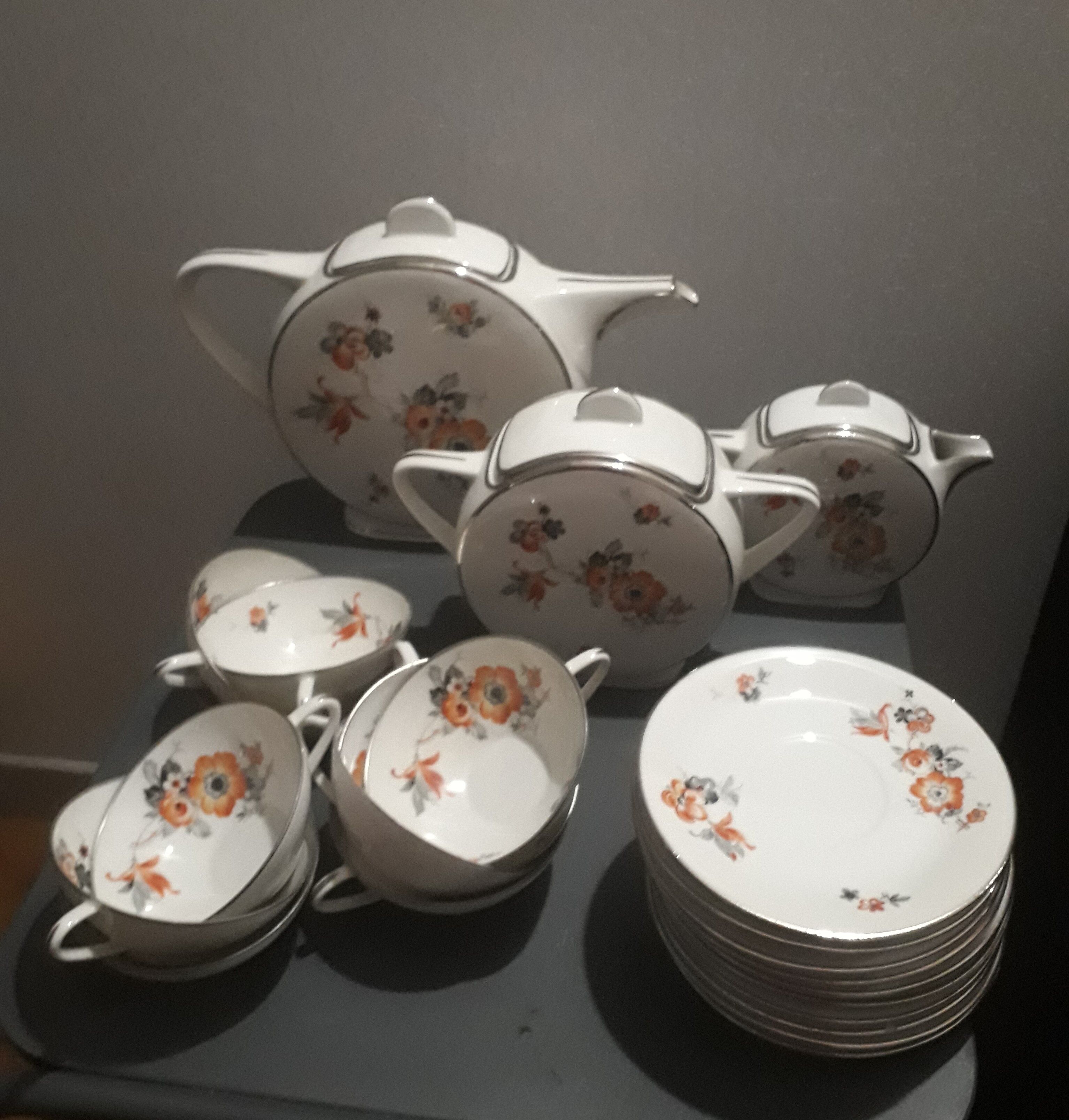 Service a the or coffee porcelain limoges art deco