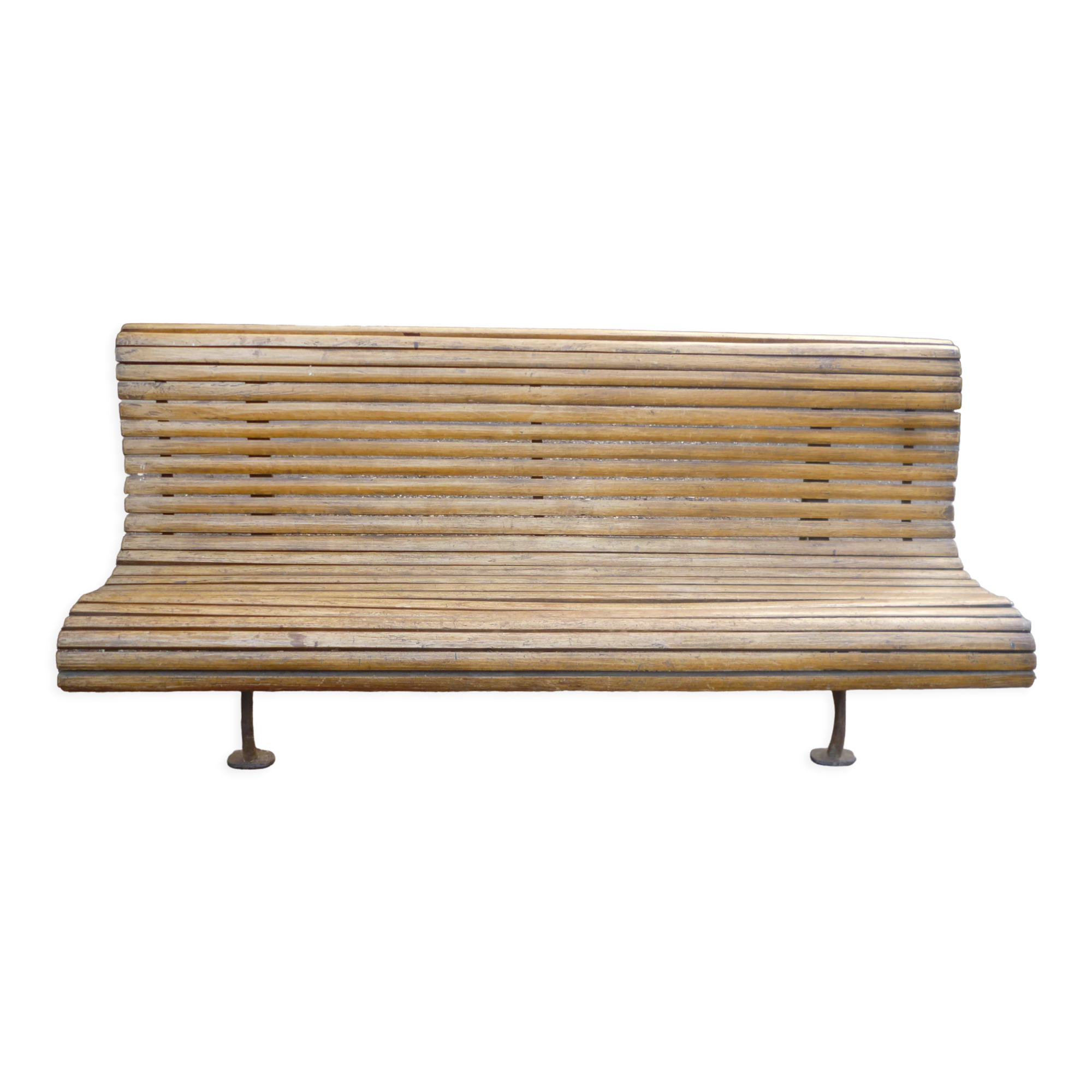 Garden bench wood and cast iron legs