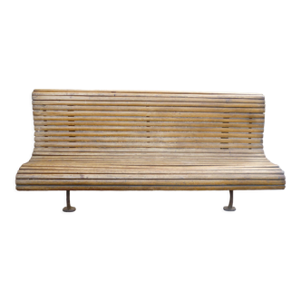 Garden bench wood and cast iron legs