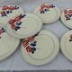 7 assiettes plates en faïence H B C M Hyppolite Boulenger Creil Montereau diam 22 cm Roses rouges
