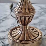Lampe en laiton avec abat jour nacre vintage
