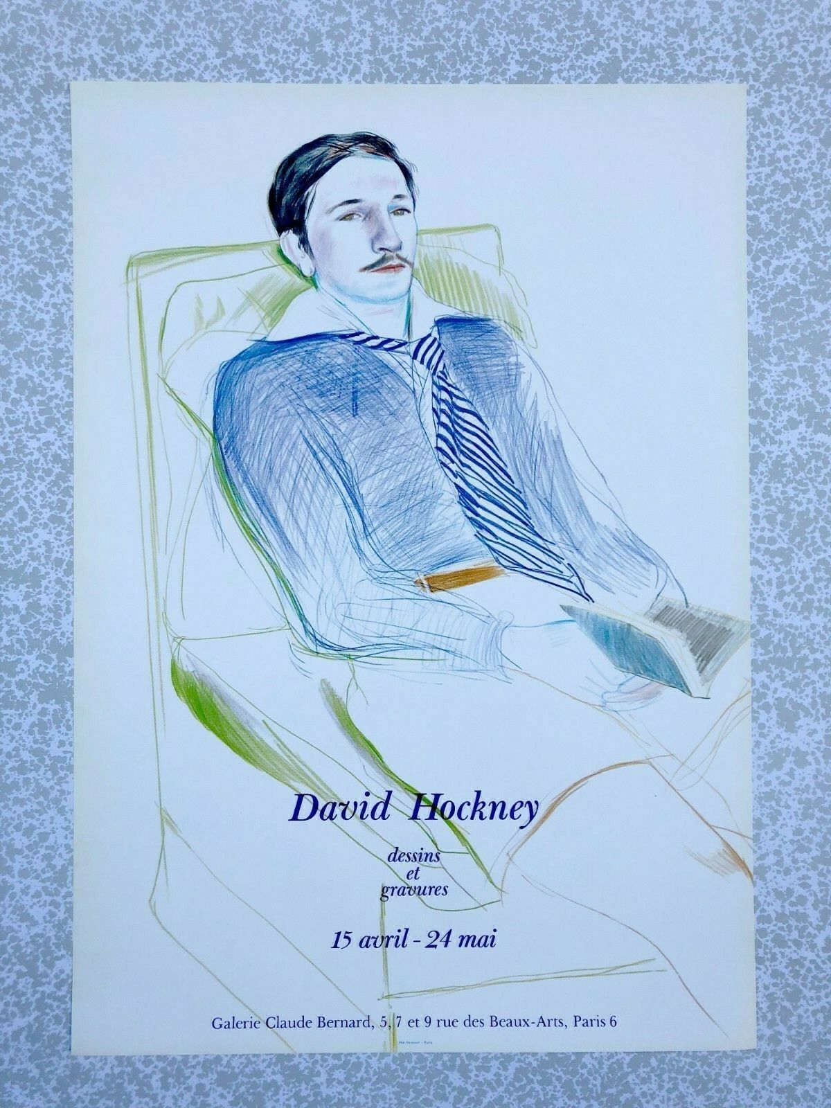 David Hockney lithograph portrait of Jacques de Bascher 1975