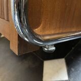 Modernist Art Deco Bauhaus side furniture in tubular chrome steel & wood, ca 1920/30