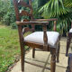 Ensemble de 6 chaises de salle à manger en chêne ancien rembourrées, comprenant 2 fauteuils.