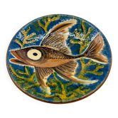 Assiette murale « poisson » par Puigdemont, Catalogne 1960