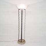 Italian floor light in iron, stone and glass