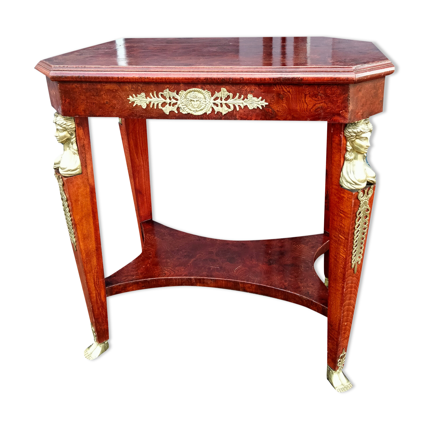 Table gueridon old decoration bronze empire