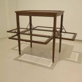 Marquetry table with display case