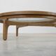 Table moderne en bois de cèdre et verre, Italie fin du 20e siècle