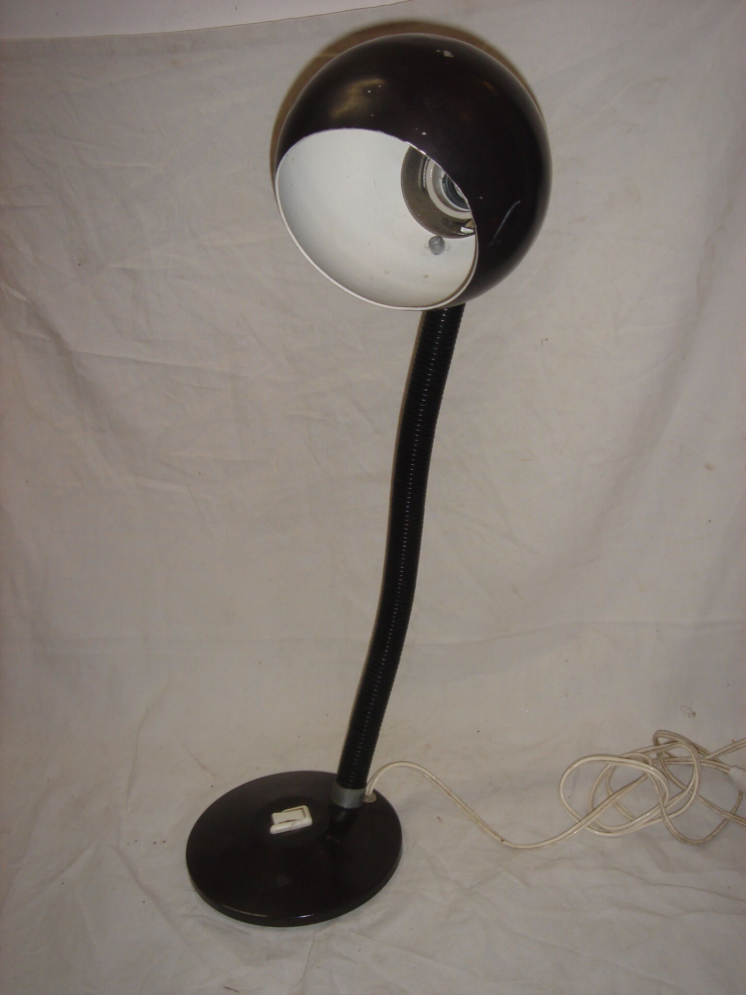 Desk snake lamp, 1960, brown metal