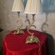 pair of chiselled bronze lamps, bedside, bedroom, new lampshade 38x15, electric ok