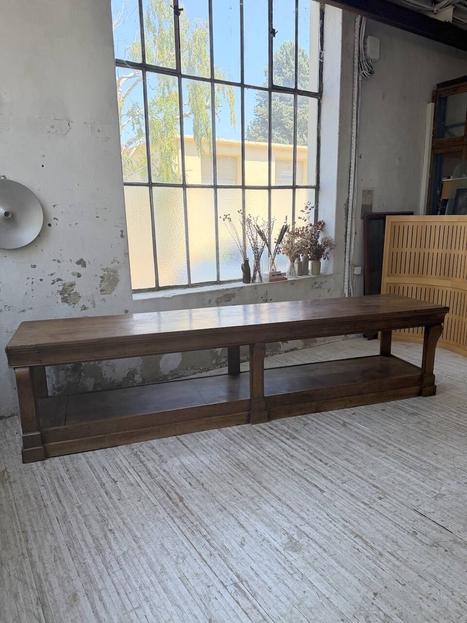 Table de gantier drapière 1900 chêne massif 330cm XL