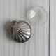 shell box in silver metal and worked glass