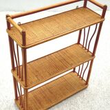 Vintage rattan wall shelf