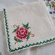 Tea tablecloth with cross stitch embroidery and 4 matching napkins