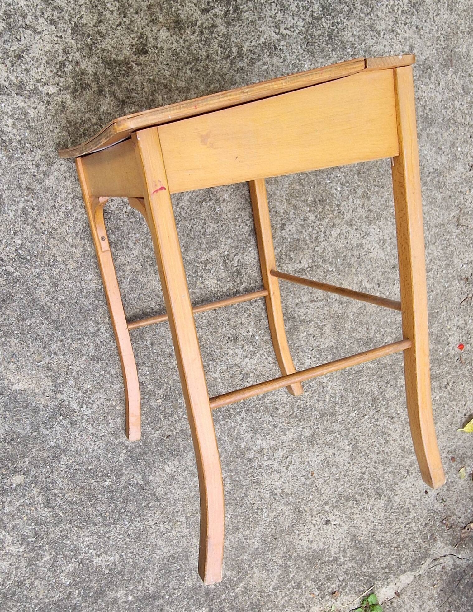 Baumann school desk and chair, retro 1930s