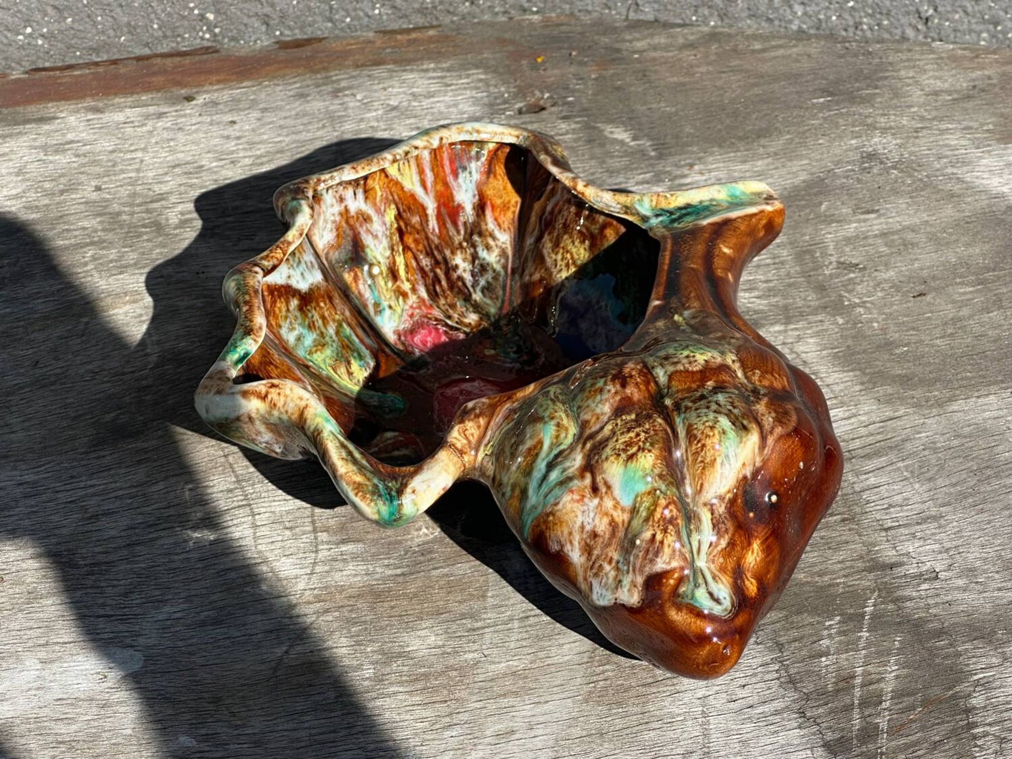 Vintage ceramic seashell trinket tray from Vallauris, 20/17 cm