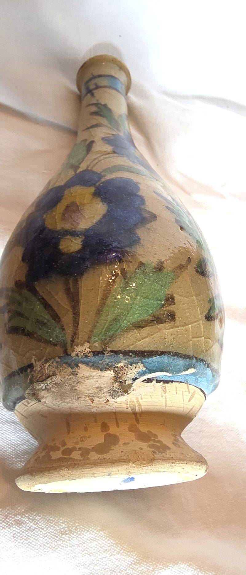 Antique Small Iznik Glazed Ceramic Vase 19th Century