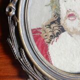 Framed tapestry portrait of Jesus Christ