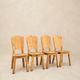 Ensemble de 4 chaises vintage en pin massif