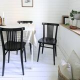 Lot de 3 chaises bistrot vintage bois courbé, style café viennois 60s