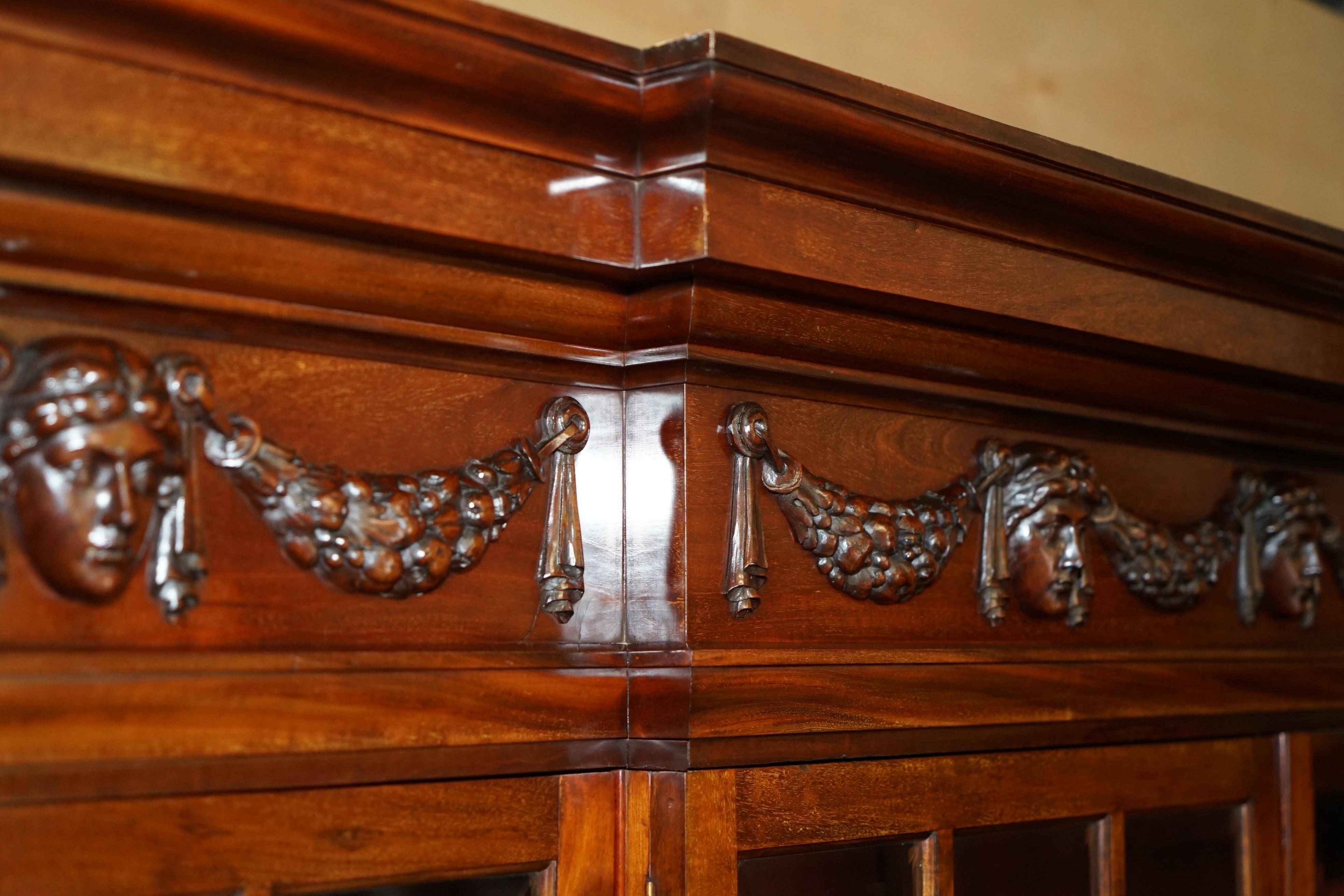 Monumental glass library in Victorian hardwood.