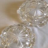 Set of 2 crystal ashtrays / pocket trays from Reims
