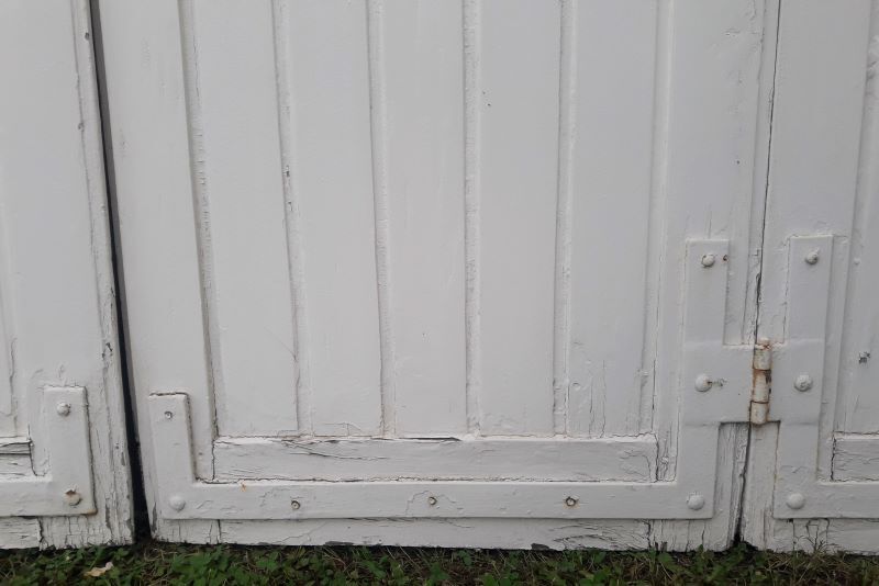 Arched shutters oak louvers H226xW277 4 leaves