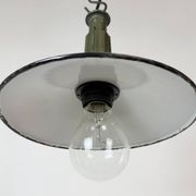 Industrial Blue Enamel Military Pendant Lamp with Cast Aluminium Top, 1960s