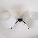 Wall light double Lunel brass metal and the 1950s opaline