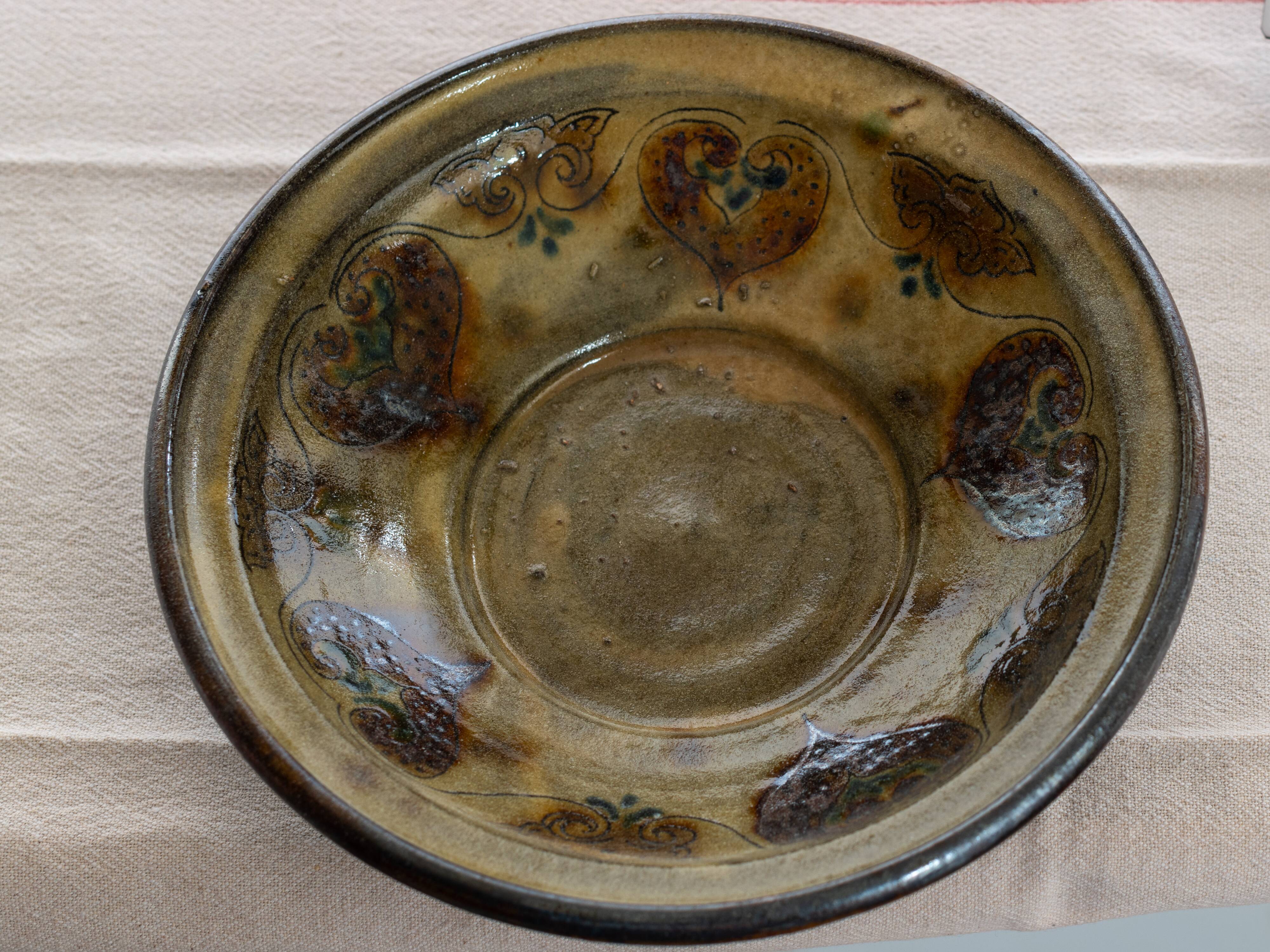 Handcrafted hollow dish with hearts pattern 1970s