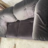 Black velvet sofa