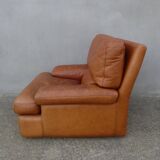 Vintage loft leather armchair DUVIVIER