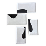 Lot of 4 rectangular glazed terracotta plates.