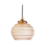 Vintage ceiling lamp or stroller with pink glass globe