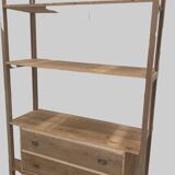 Art deco shelf display case in solid fir 20th century