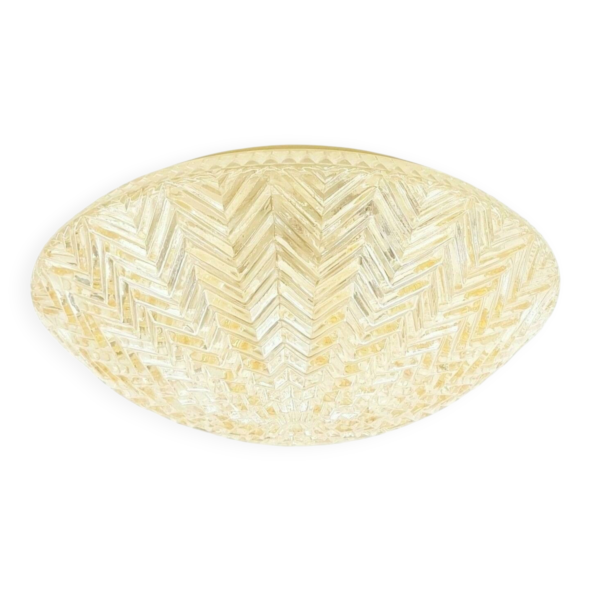 Mid-Century/Art Deco Geometric Glass Ceiling Light from Limburg, 1970s