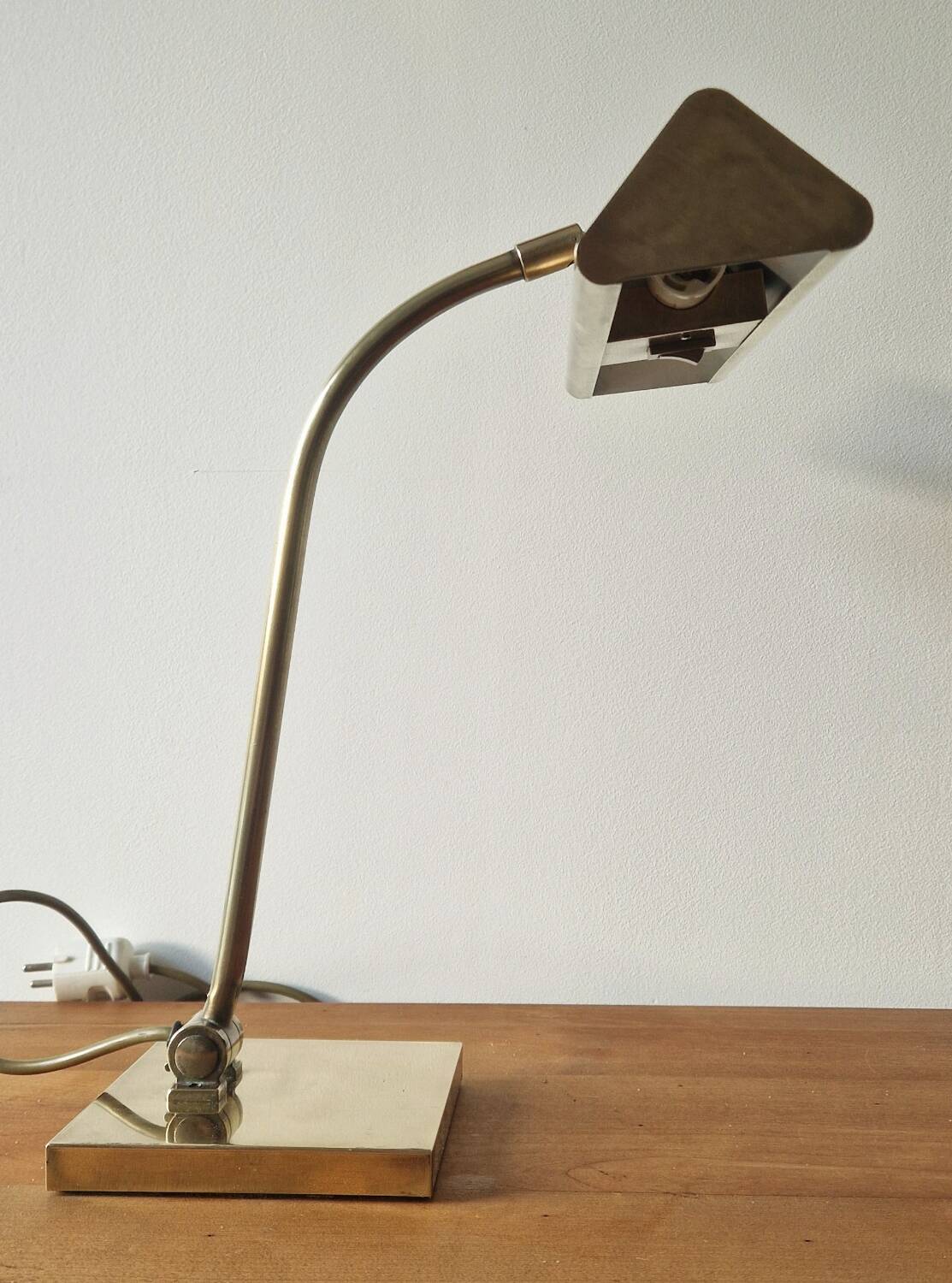 Banker style brass desk lamp 1970