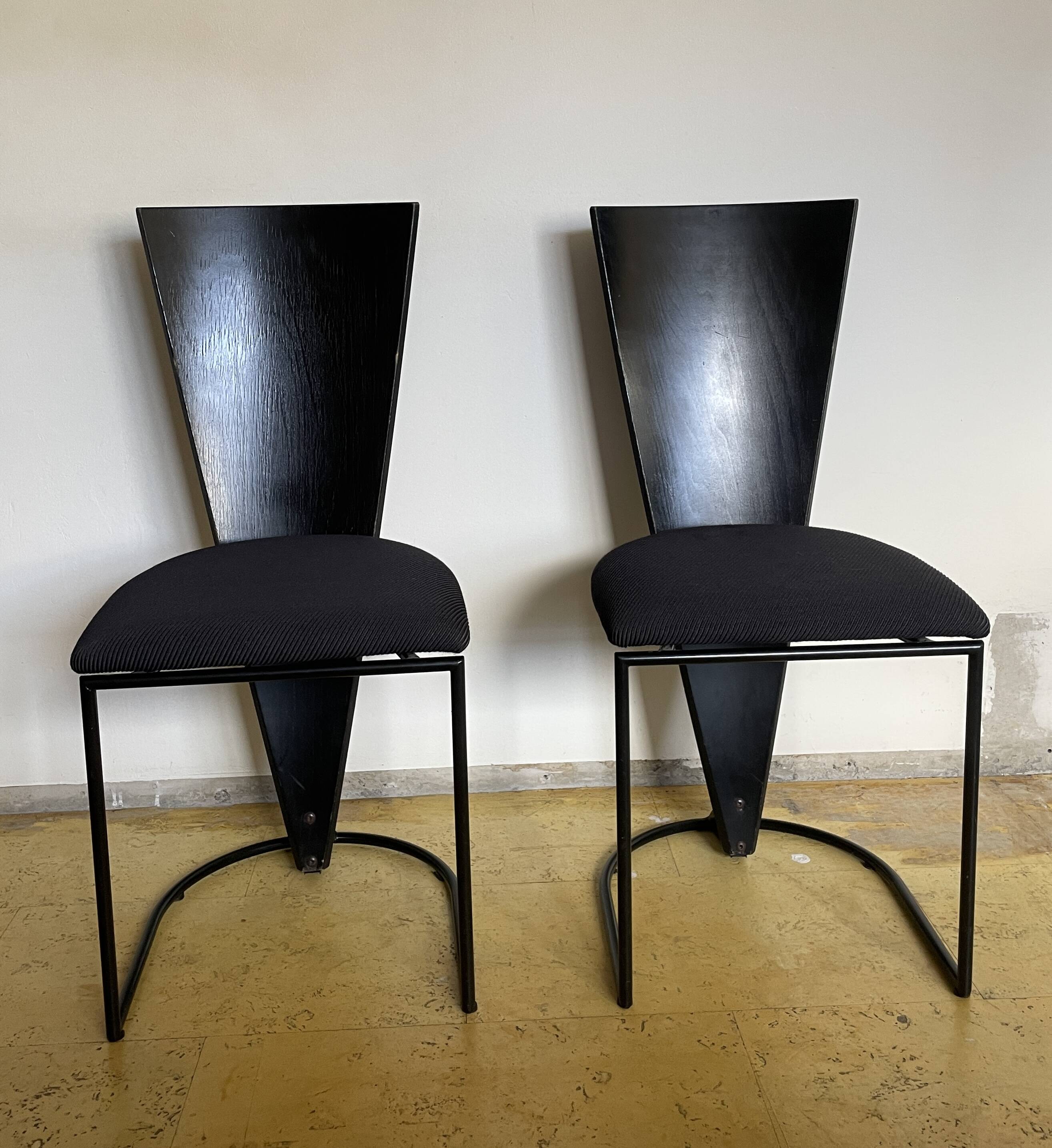 Set of 6 black Zino Memphis chairs for Harvink