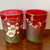 Duo of enameled glasses