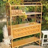 Vintage rattan bookcase
