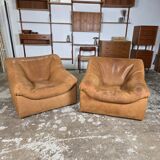 2x De Sede DS-46 vintage 1970s design leather lounge chair