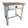 Table vintage wood in raw wood and white industrial chalk
