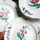 8 dessert plates with hand-painted floral decoration, dinner plates.